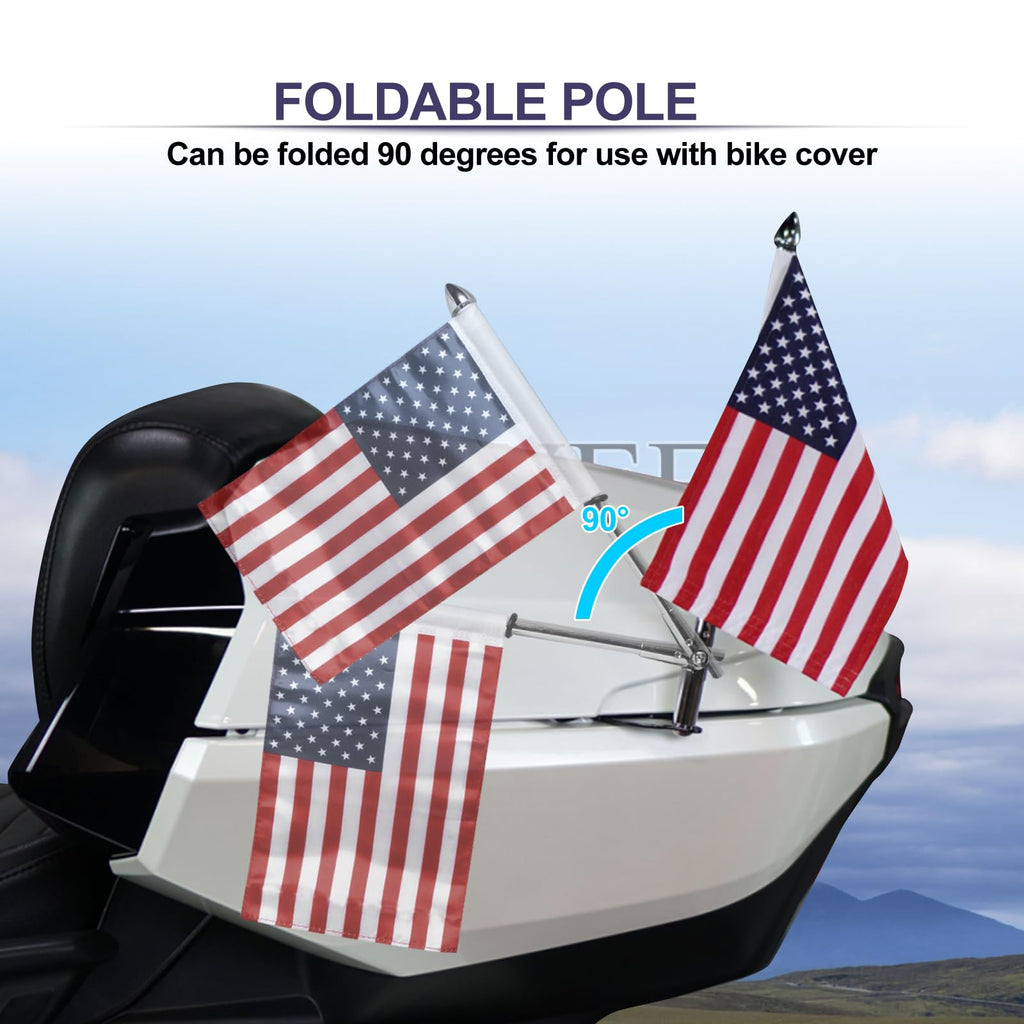 2 Pack Stainless Steel Flag Pole Mount Kit with 6pcs Flags Y39248