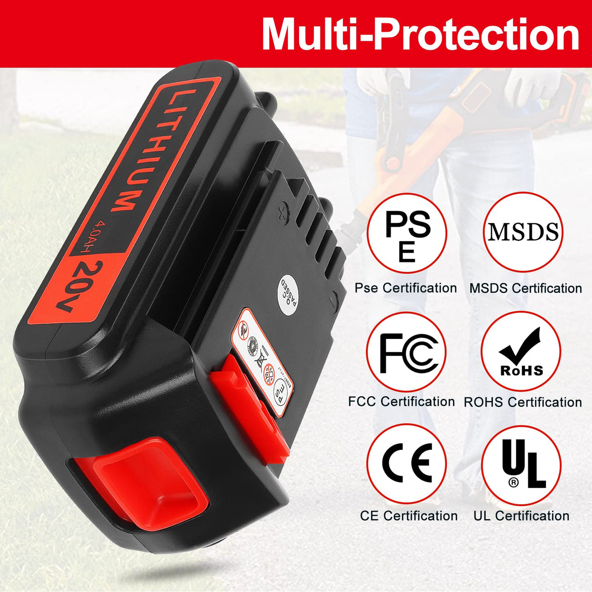 20V Lithium 4.0 ah 2 Pack Battery A448