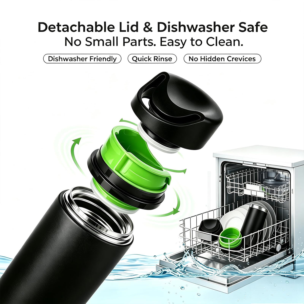 16 oz Insulated Stainless Steel Travel Coffee Mug with Lid T1694