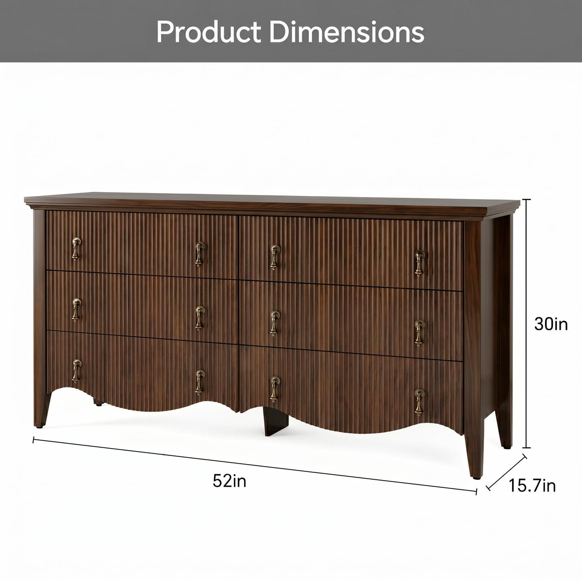 6-Drawer Fluted Dresser I93758