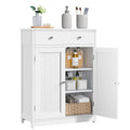 White Bathroom Storage Cabinet with Drawer and 2 Doors W99107