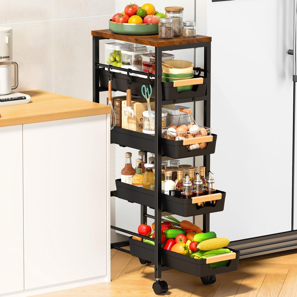 Slim Storage Cart with Wheels C4100