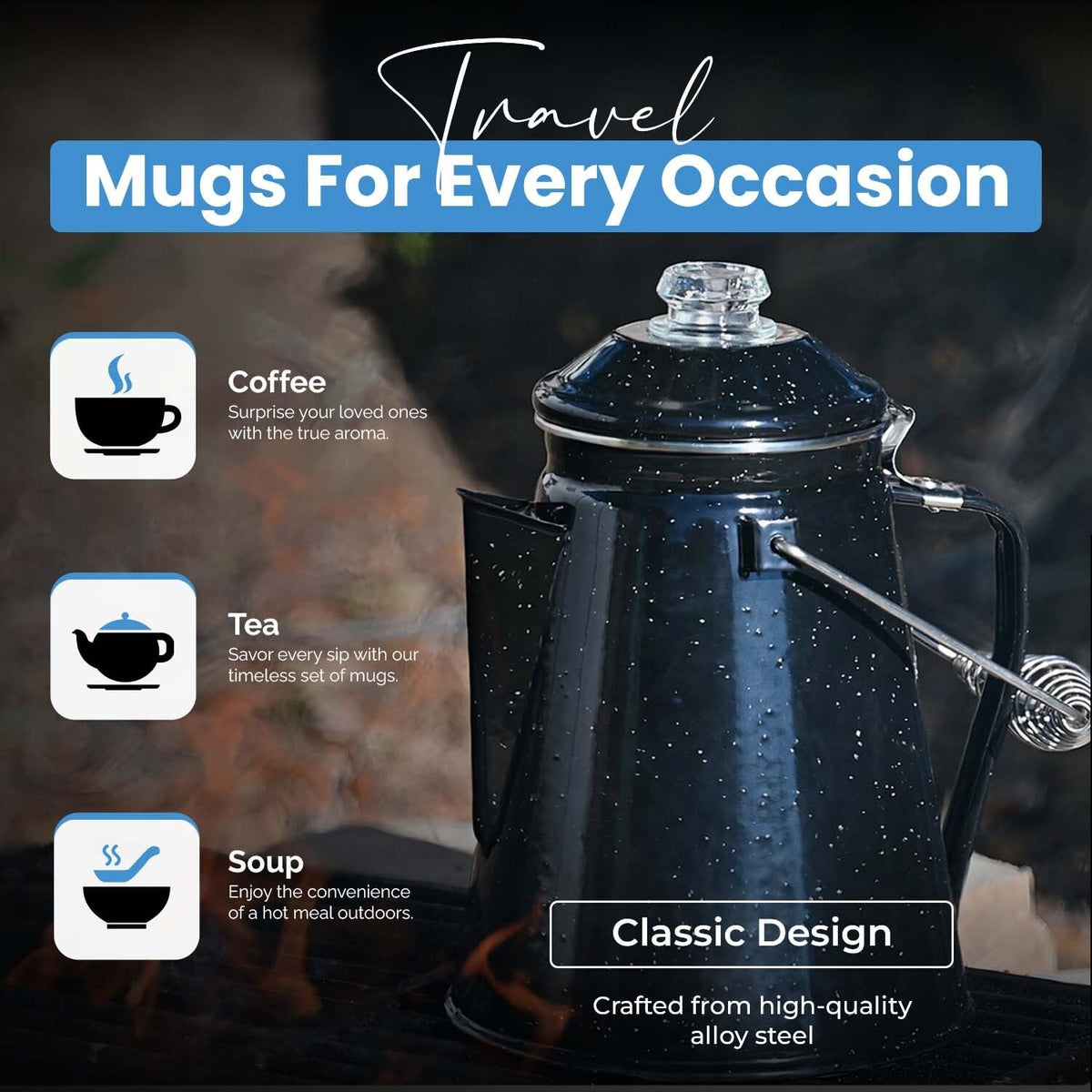 12 Cup Enamel Coffee Percolator O615