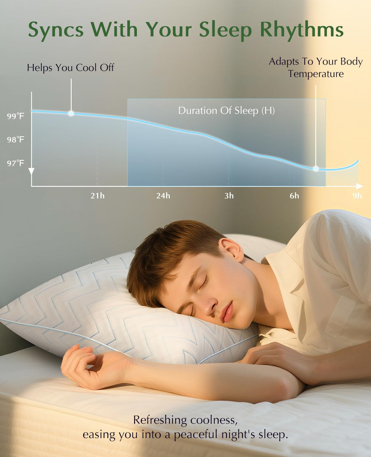 King Size Set of 2 Medium Firm Microfiber Bed Pillows B709857