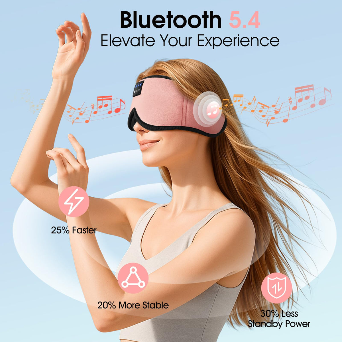 Bluetooth Sleep Headphones 3D Wireless Music Eye Mask R250