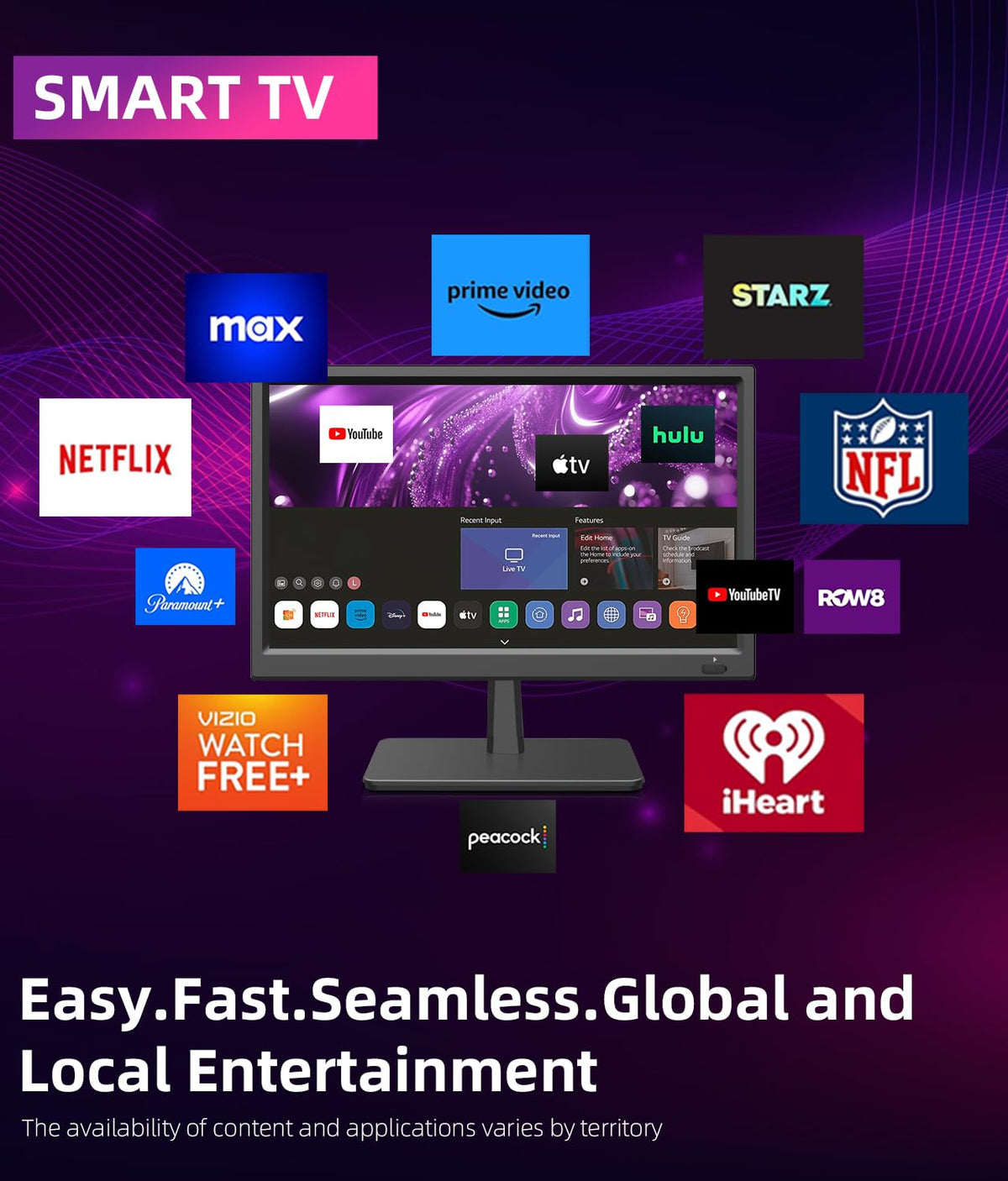 15.6 Inch HD 1080P LED Flat Screen Smart TV I748639