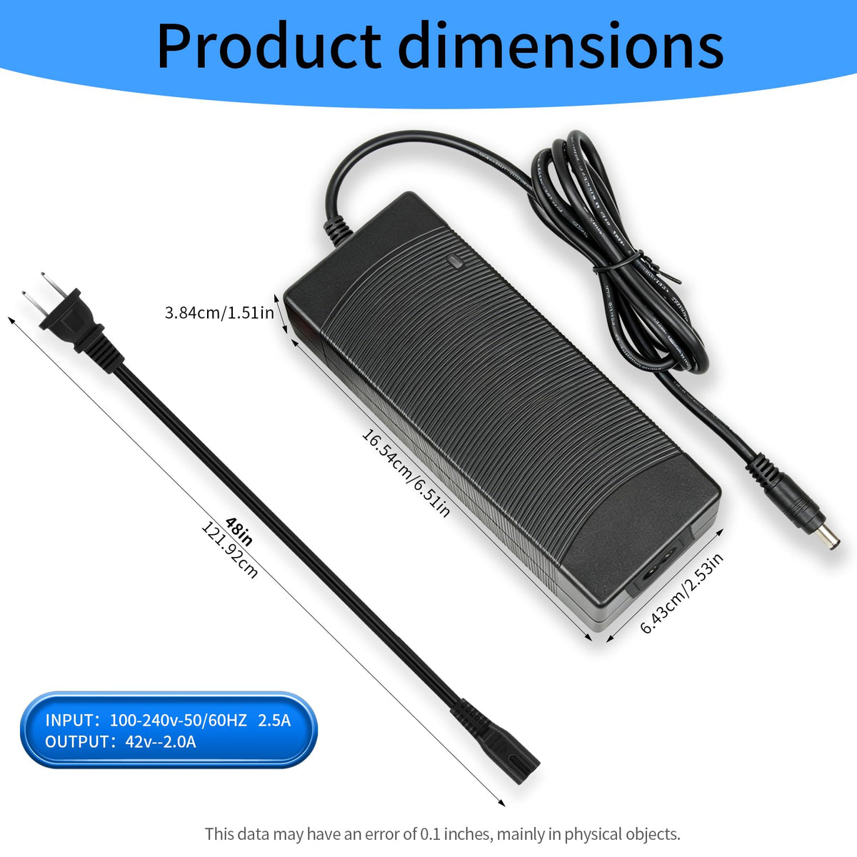 42V 2A Lithium Battery Charger with 3 Connectors M17715