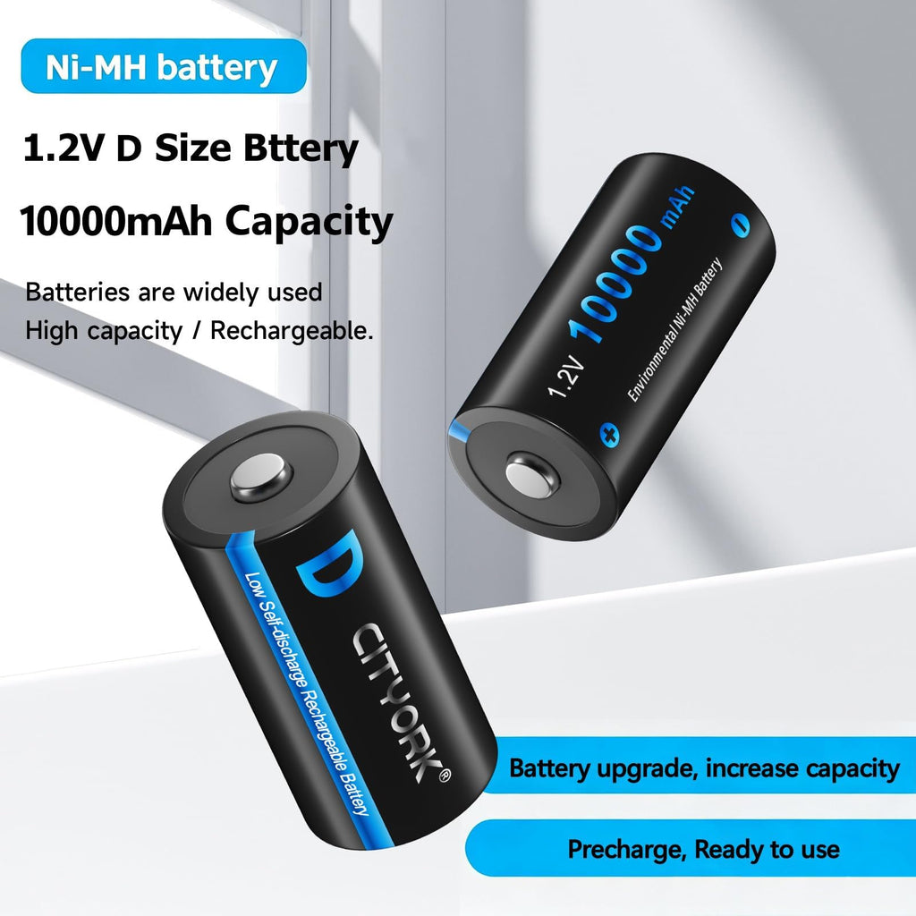 4 Pack Rechargeable D Batteries with Charger W71414