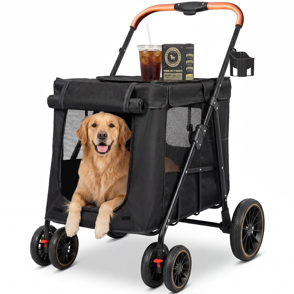 Foldable Pet Stroller up to 80 lbs with All-Terrain Wheels V518317
