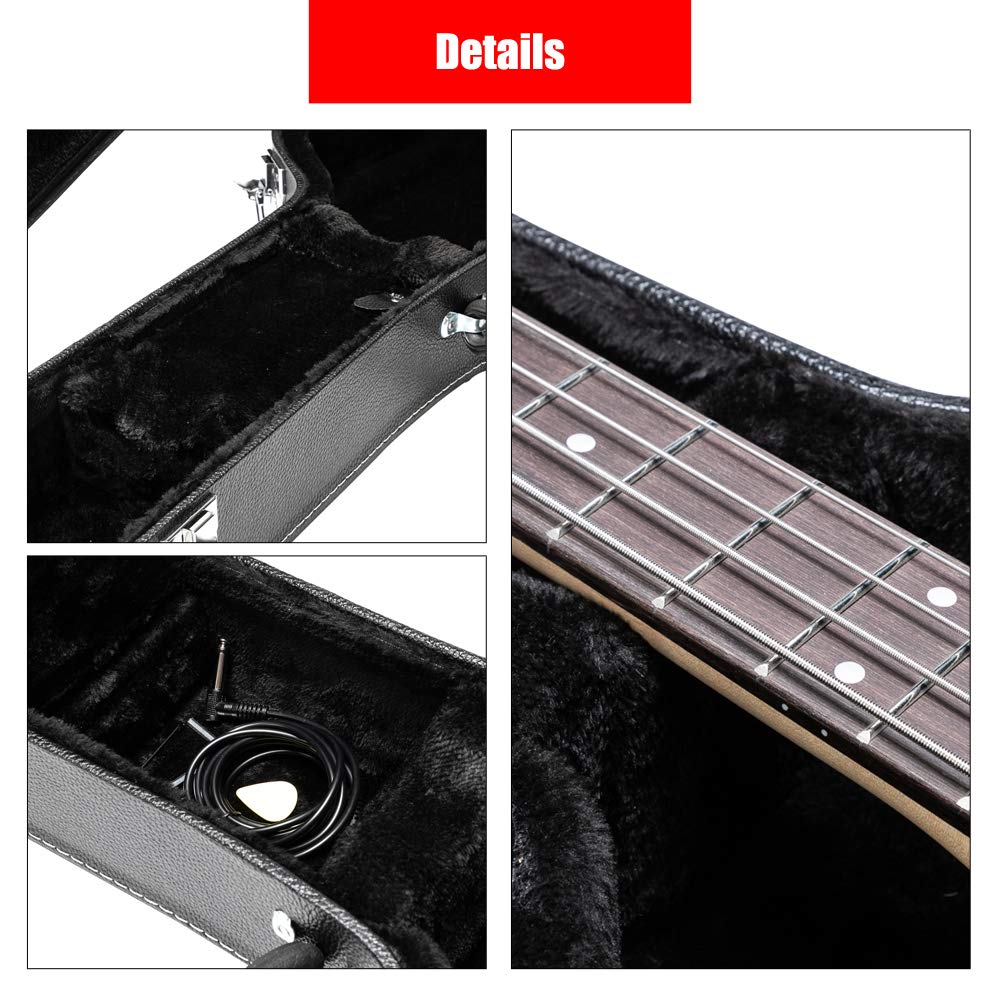 Portable Electric Guitar Hard Case, PU Leather, Black G97102