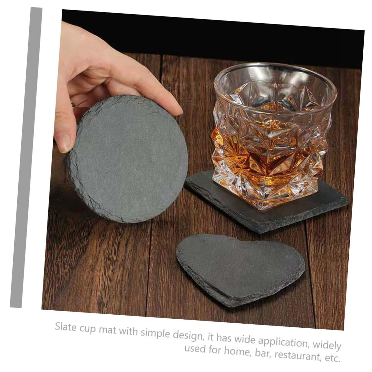 Black Natural Stone Drink Coasters Z38835