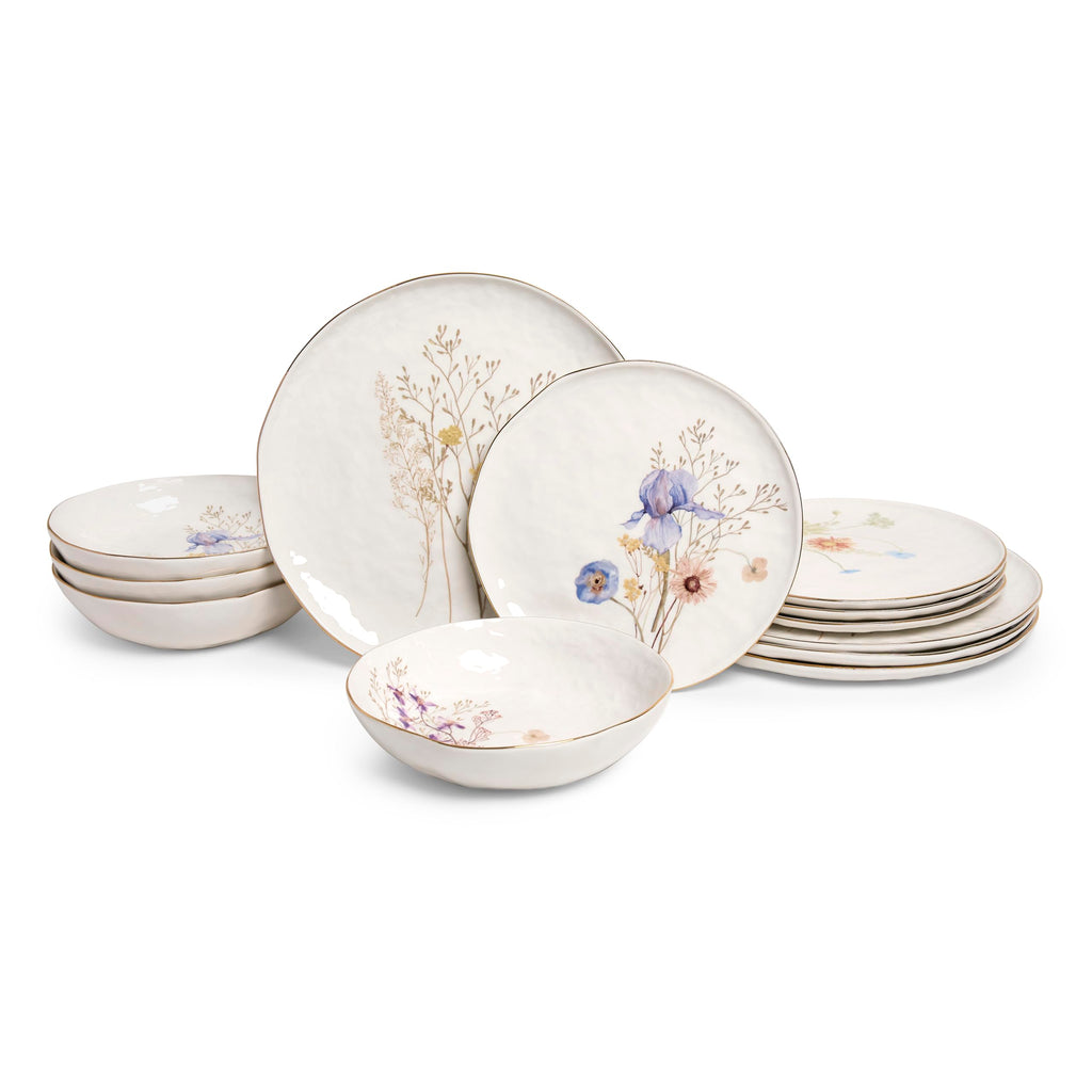 12-Piece Glossy White Porcelain Dinnerware Set for 4 N609