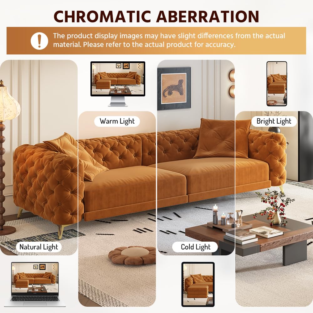 Velvet Pull Out Sofa Bed King with Ottoman P1419