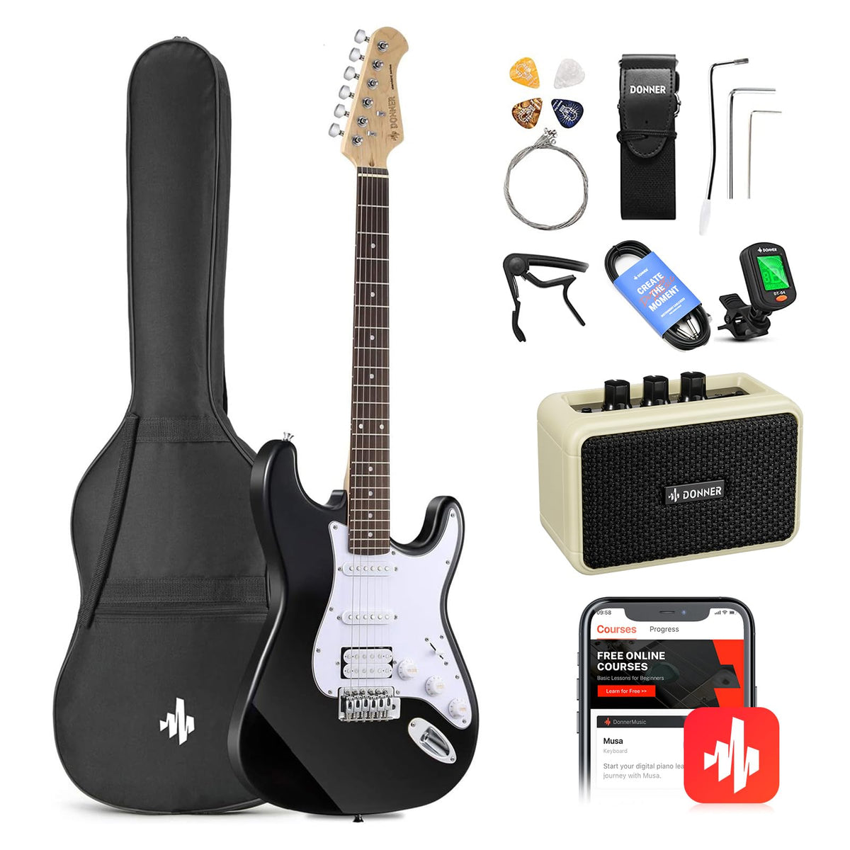 39 Inch Electric Guitar Beginner Kit R942371