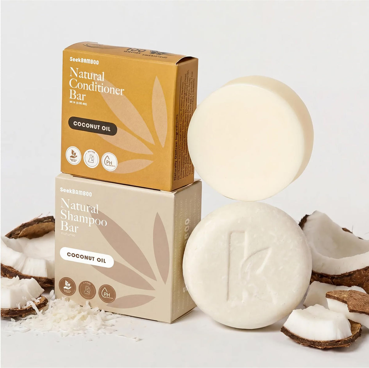 Bamboo Coconut Shampoo and Conditioner Bar Set C84550