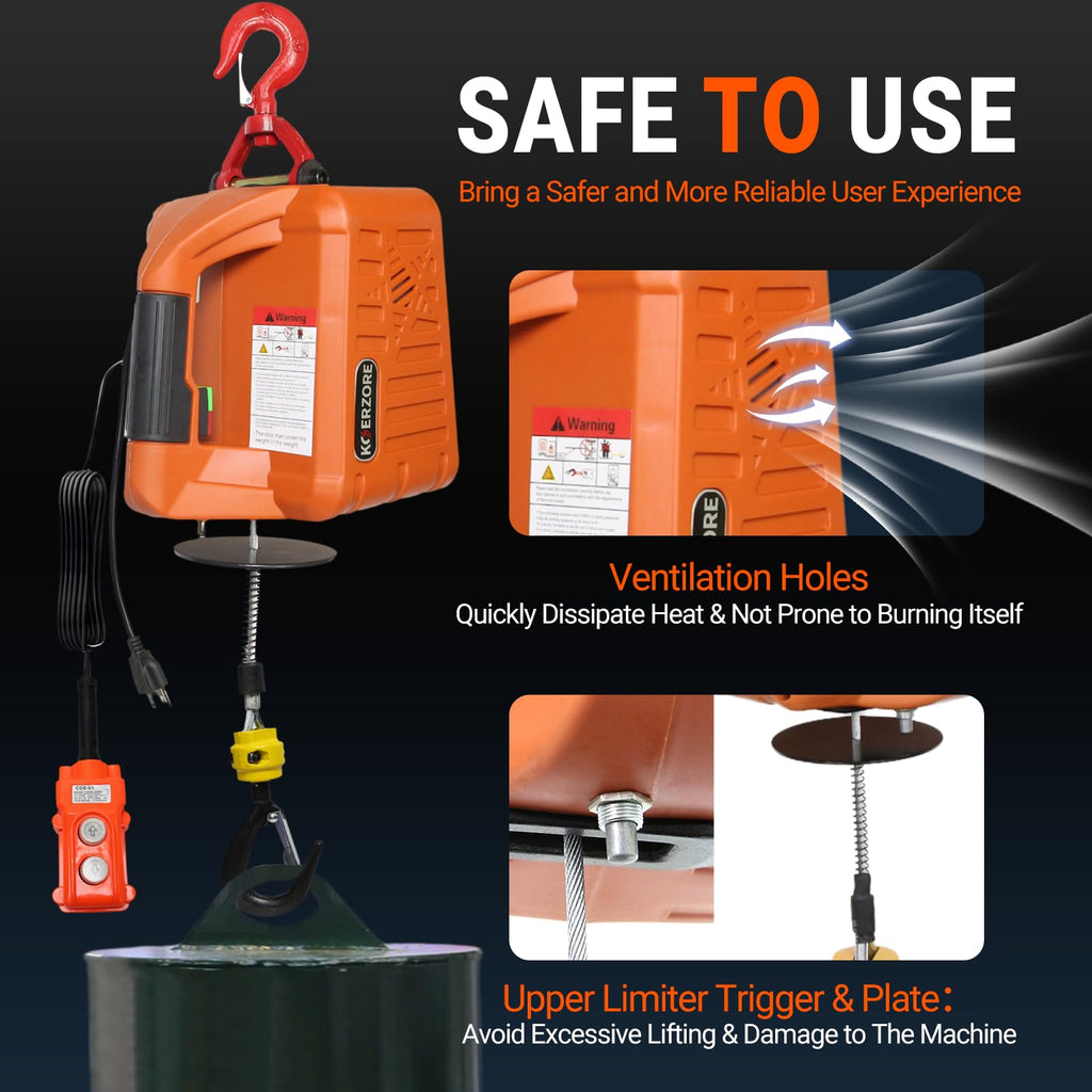 Electric Hoist Winch 1100Lbs Capacity G237223