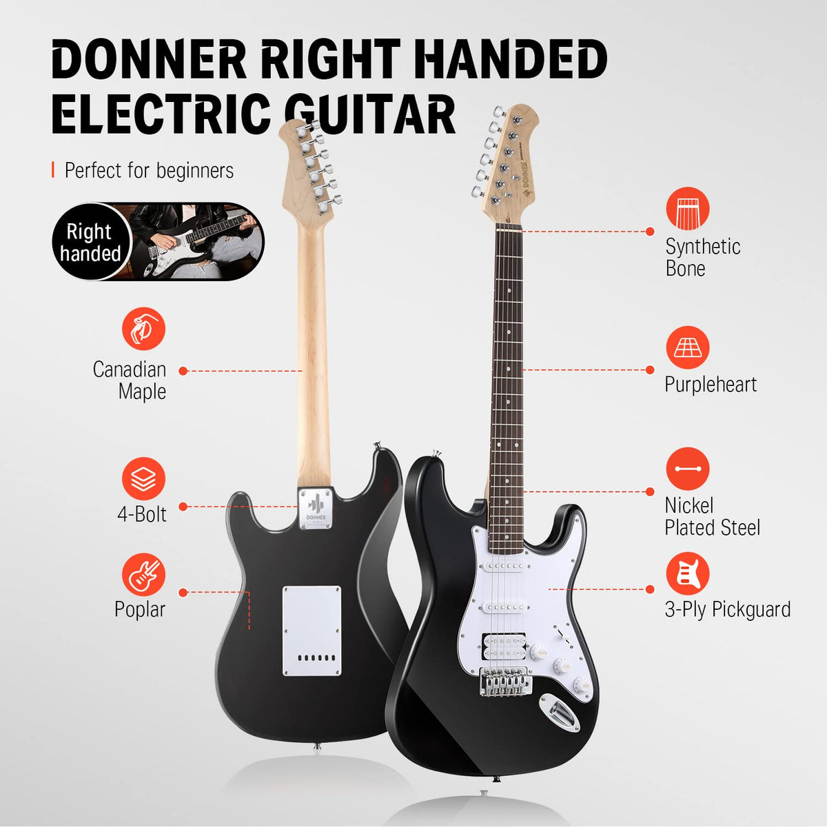 39 Inch Electric Guitar Beginner Kit R942371