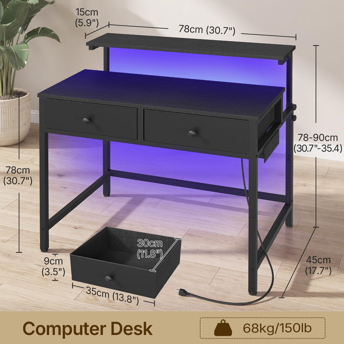 Computer Desk with Monitor Stand Z8377