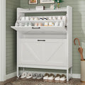 White 2 Flip Drawers Shoe Storage Cabinet T139821