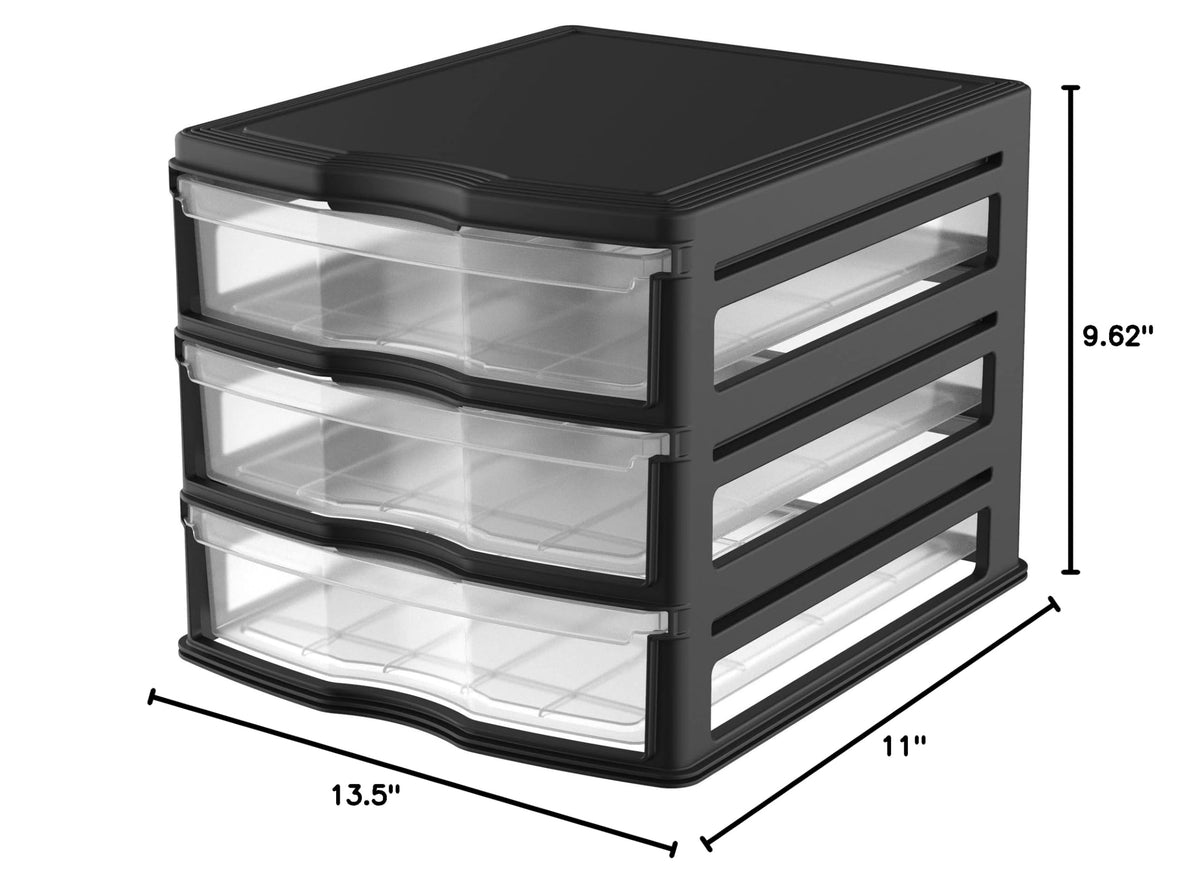 3 Pack 3 Drawer White Stackable Storage Organizer E513388