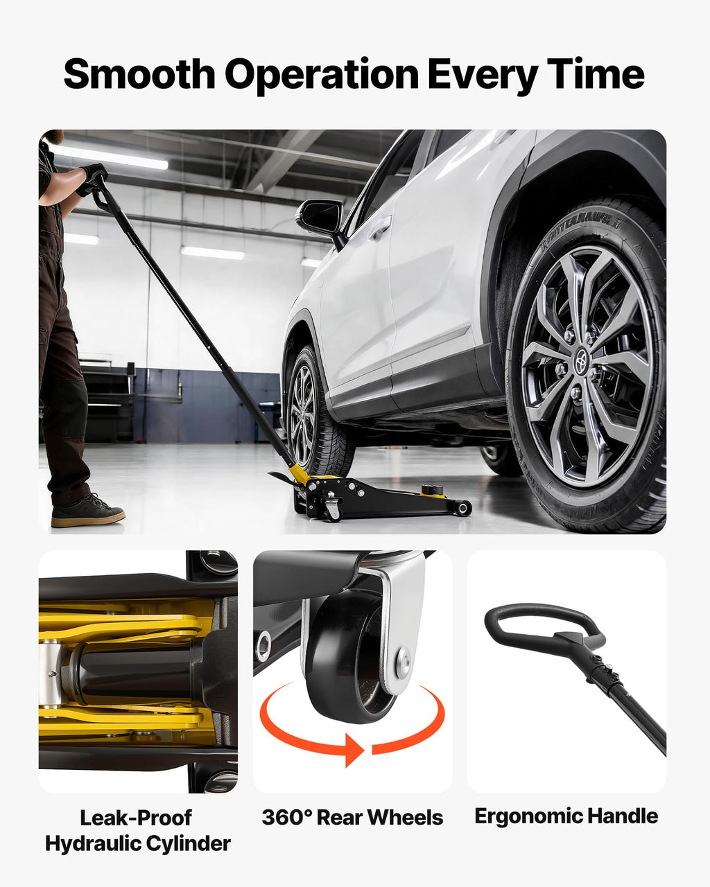 3 Ton Steel Hydraulic Floor Jack with SUV Adapter M3762