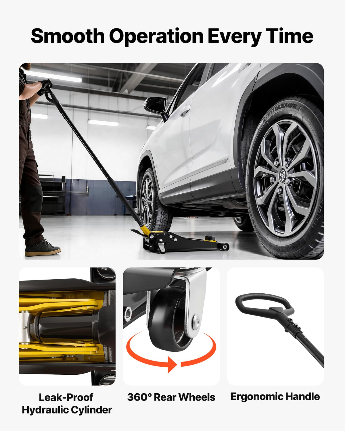 3 Ton Steel Hydraulic Floor Jack with SUV Adapter M3762