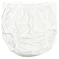 Adult Incontinence Pants, PVC Underwear with Snaps, Transparent Reusable Unisex (White, Medium) W4033