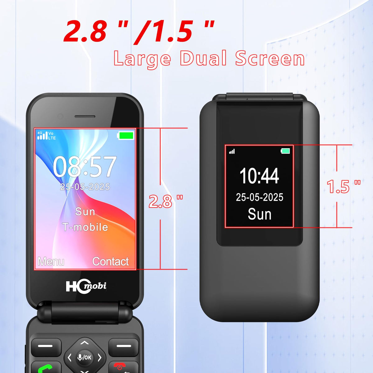 4G Unlocked Flip Phone Dual Screen V3454