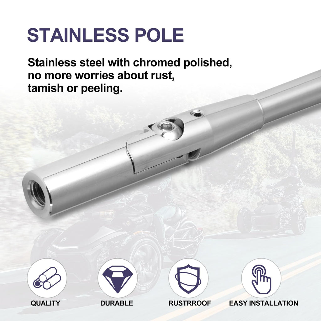 2 Pack Stainless Steel Flag Pole Mount Kit with 6pcs Flags Y39248