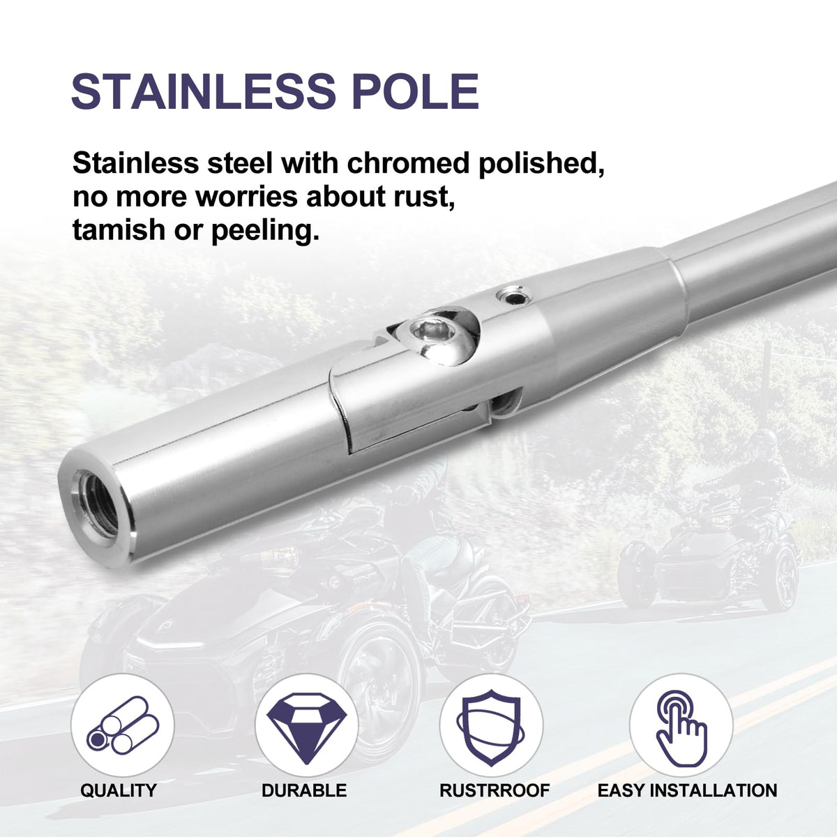 2 Pack Stainless Steel Flag Pole Mount Kit with 6pcs Flags Y39248