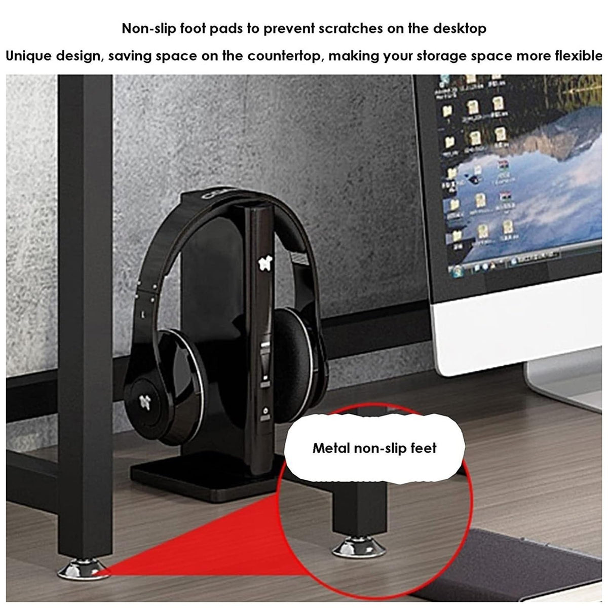 2-Tier White Desktop Bookshelf I730815