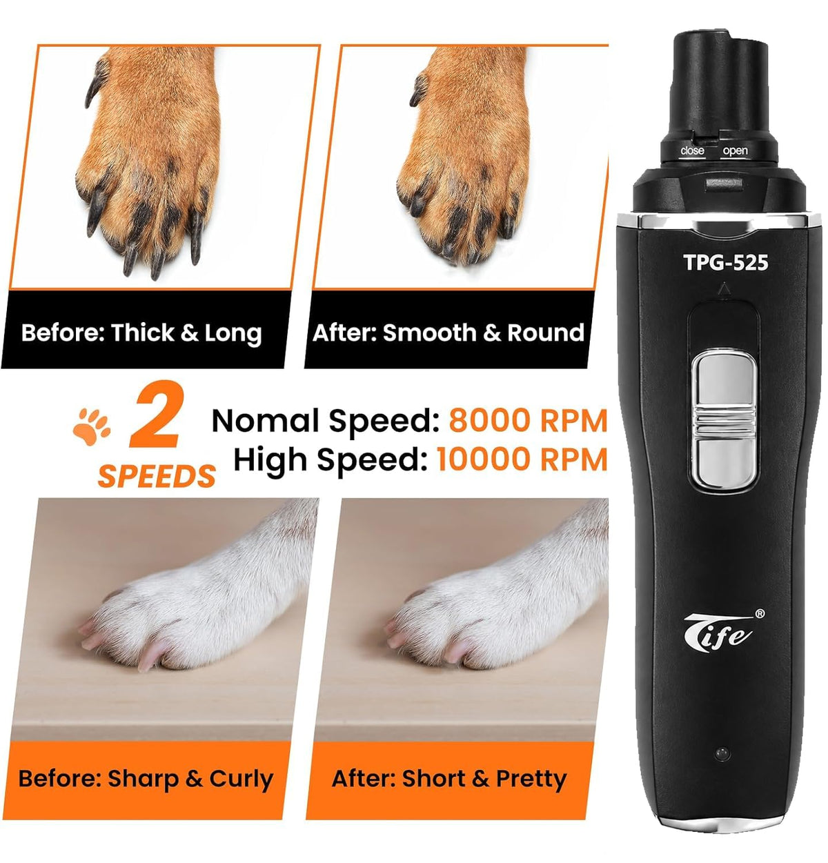 Rechargeable Electric Pet Nail Grinder F7836