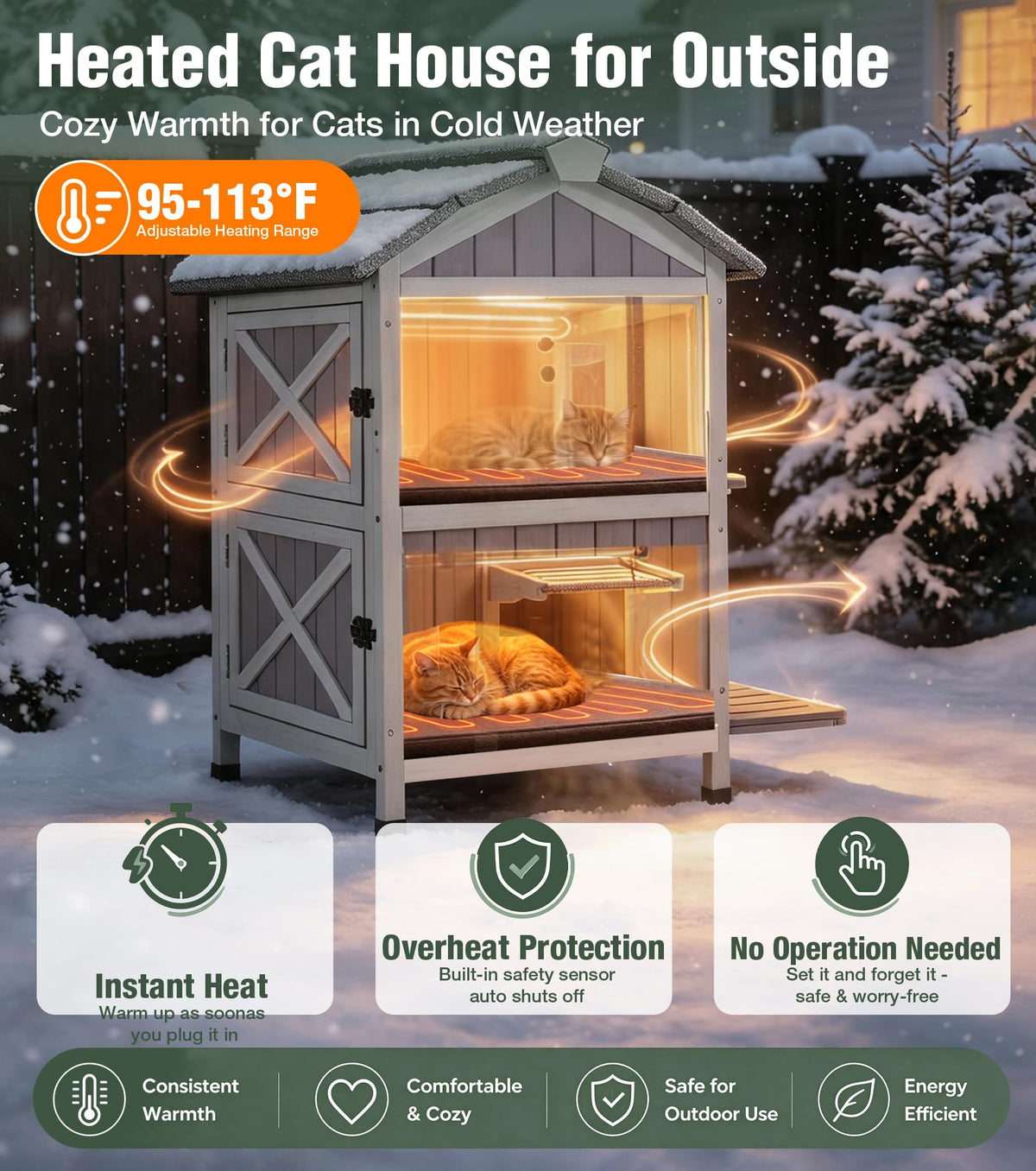 2-Level Weatherproof Cat House E6540