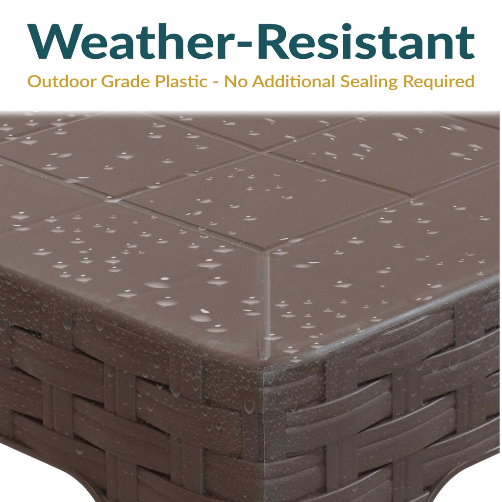 Brown Plastic Side Table Set of 2 T6953