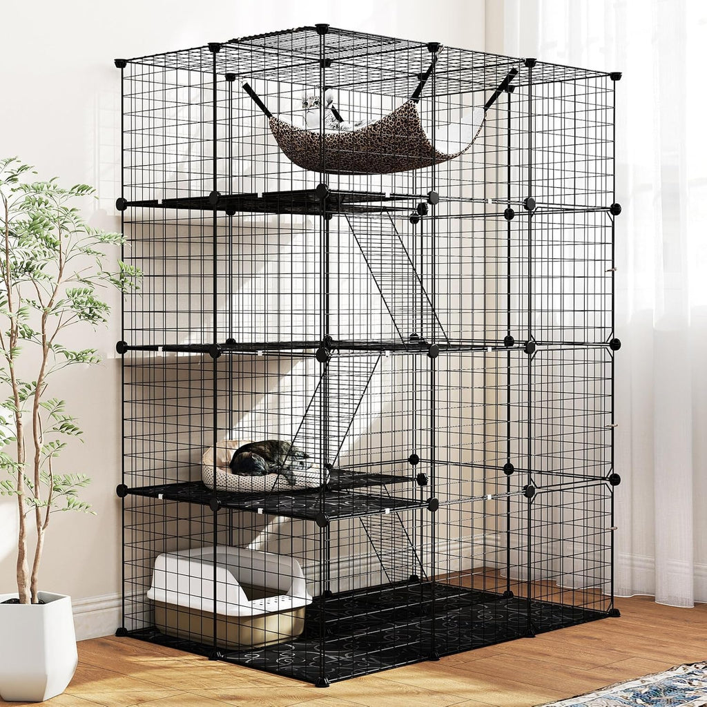 Large 4-Tier Metal Wire Cat Cage N882924
