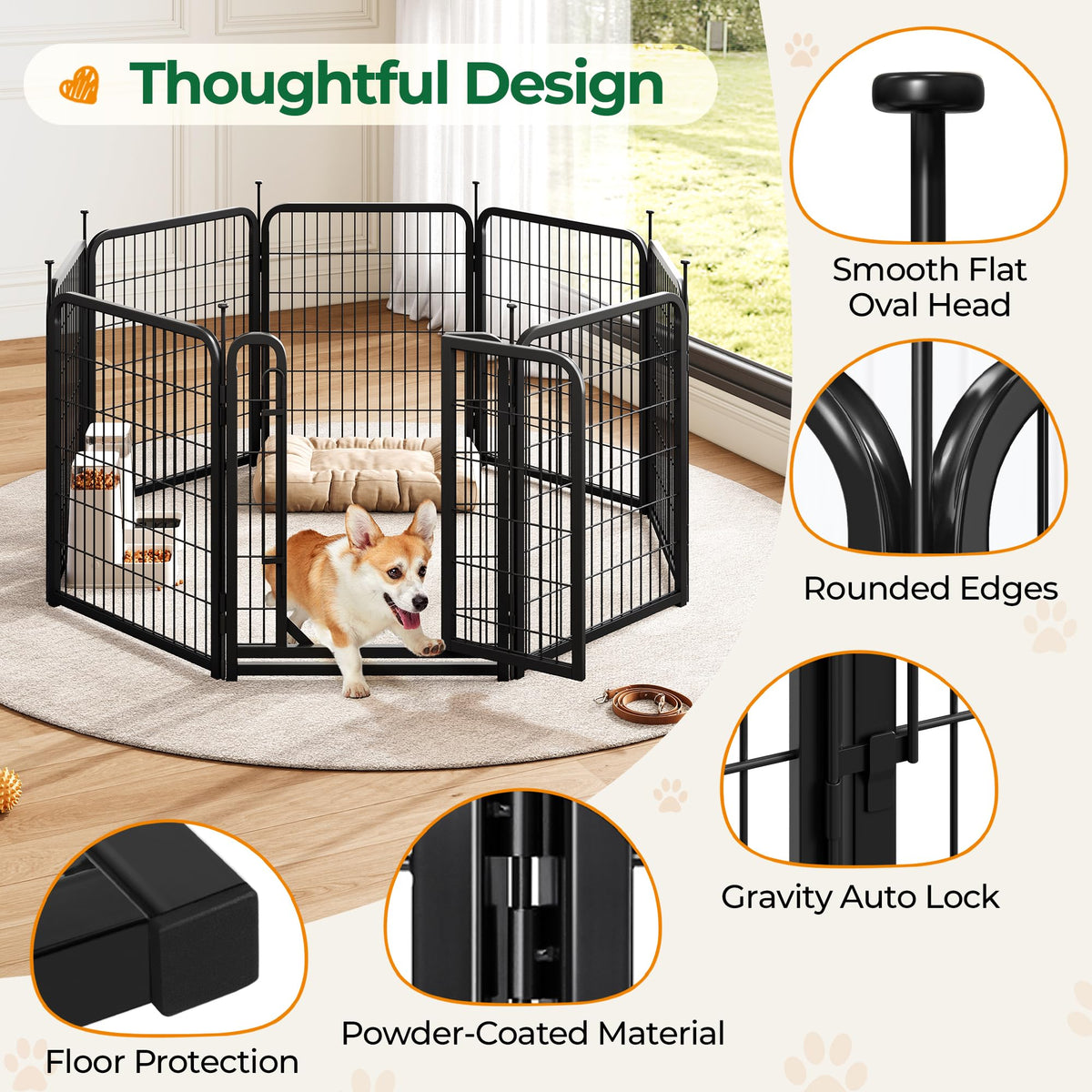32 Inch 16 Panels Heavy Duty Dog Playpen L1913