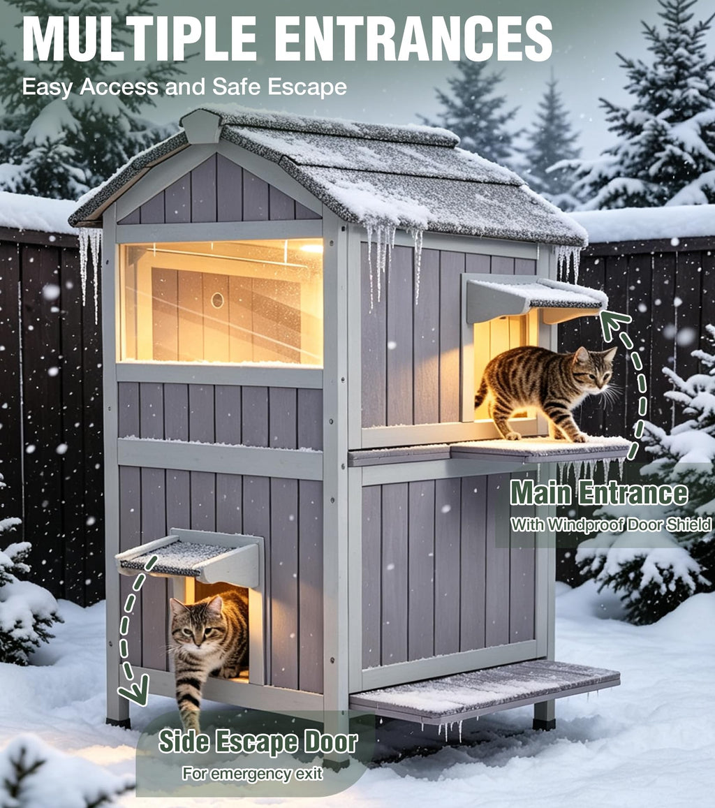 2-Level Weatherproof Cat House E6540