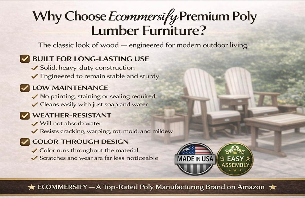 2FT All-Weather Poly Lumber Outdoor Glider Chair W4861