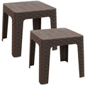 Brown Plastic Side Table Set of 2 T6953
