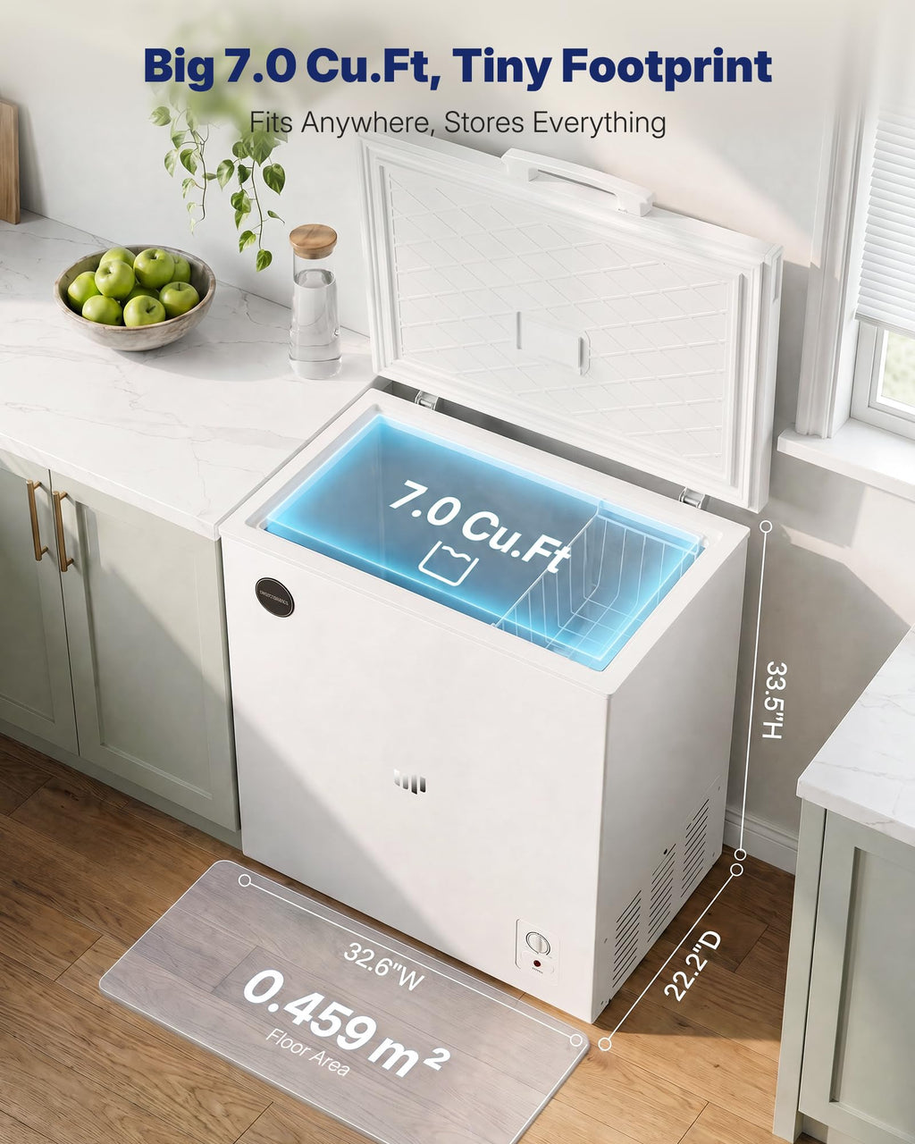 7.0 Cu.Ft Silky White Chest Freezer A8806