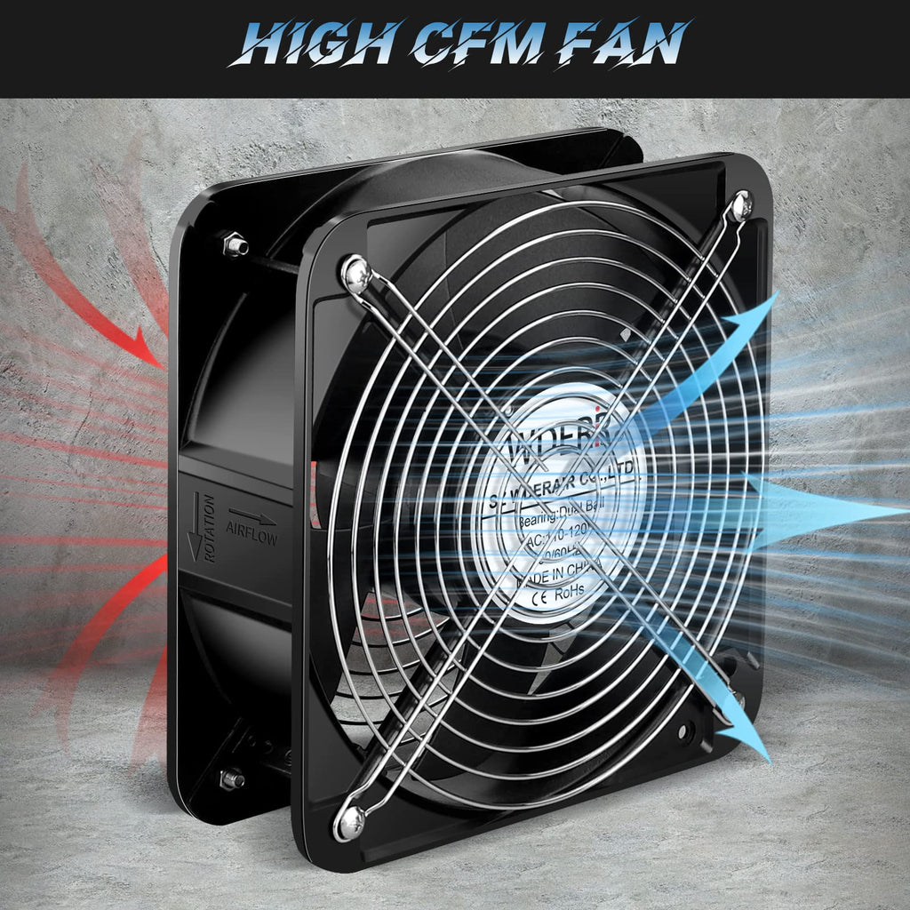 110V 120V 200mm x 60mm Axial Metal Case Fan Q2504