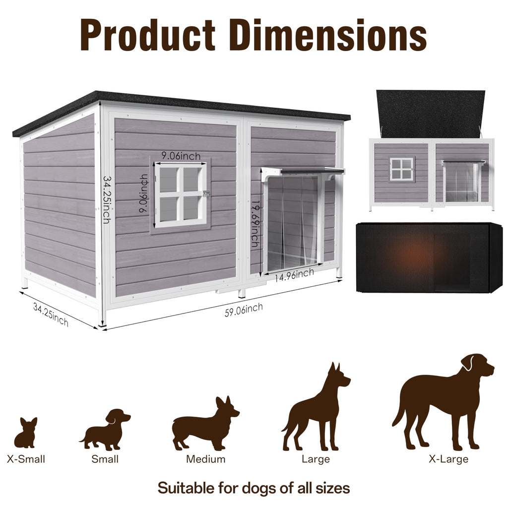 59" Insulated Extra Large Dog House N207212