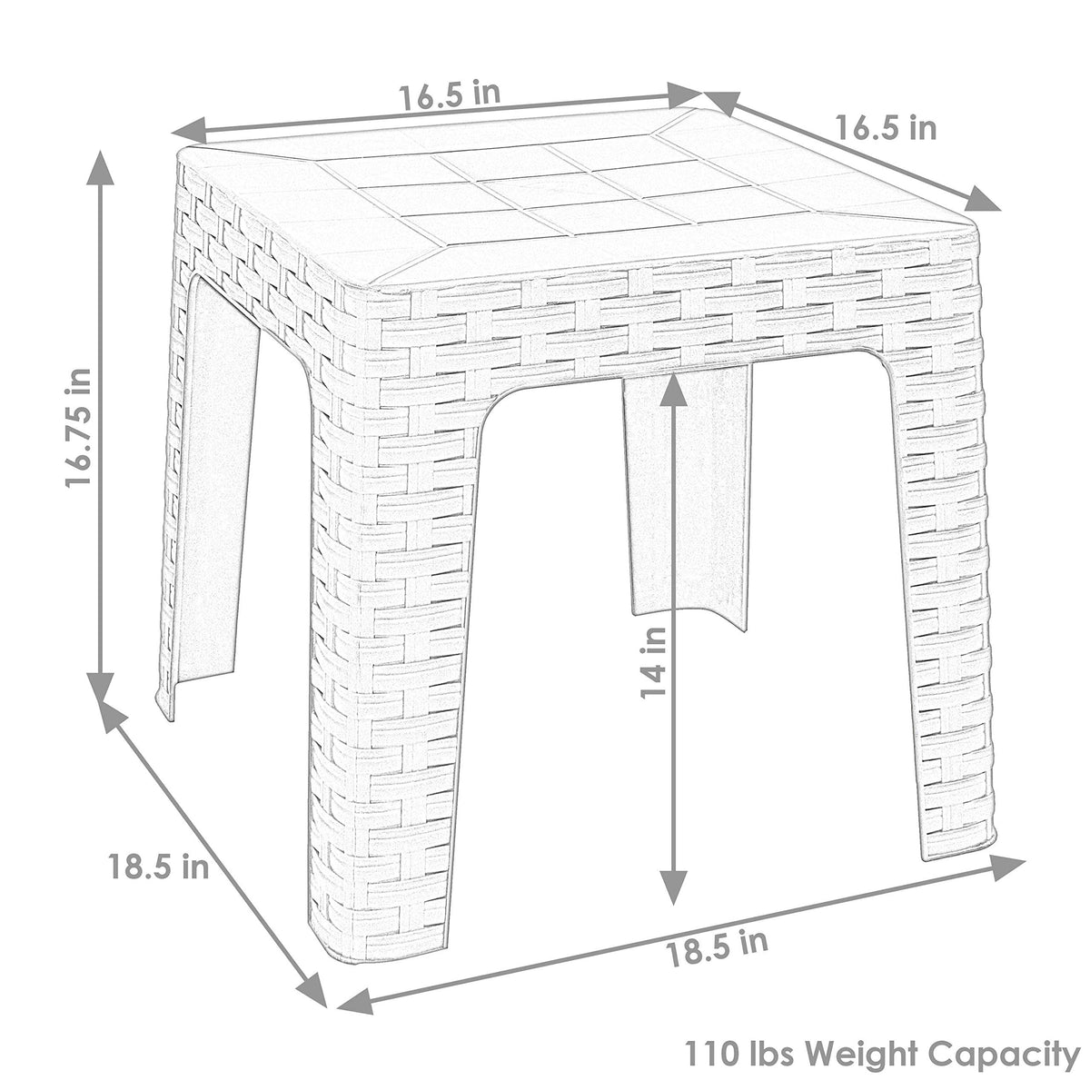 Brown Plastic Side Table Set of 2 T6953