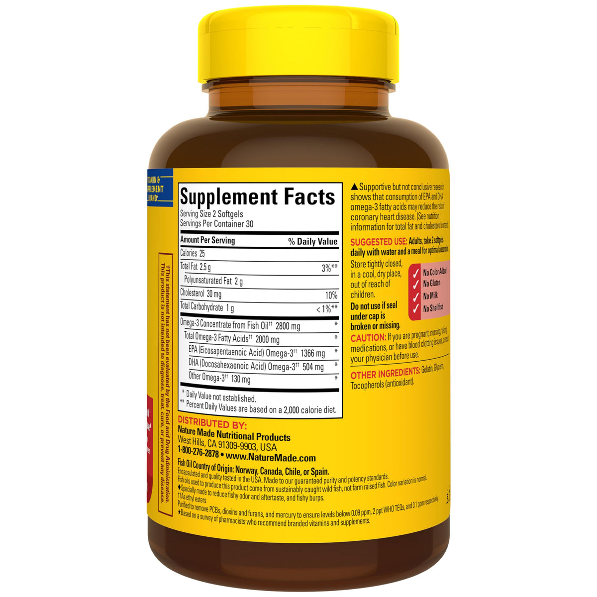 Omega 3 Fish Oil Supplement, 60 Softgels Y632