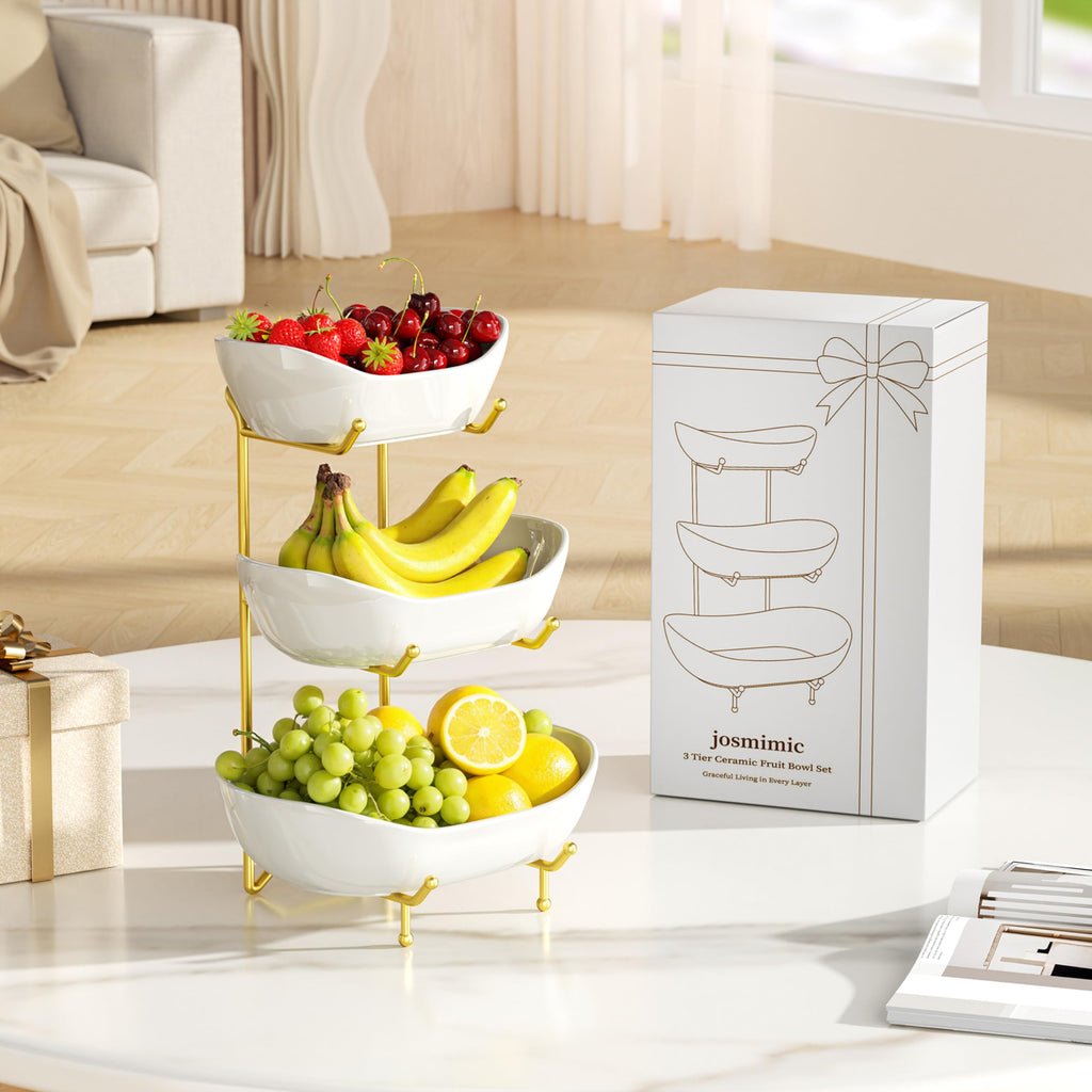 Ceramic 3 Tier Fruit Bowl B90258