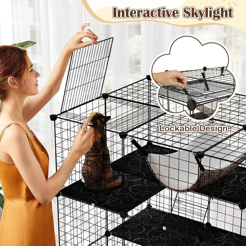 Large 4-Tier Metal Wire Cat Cage N882924
