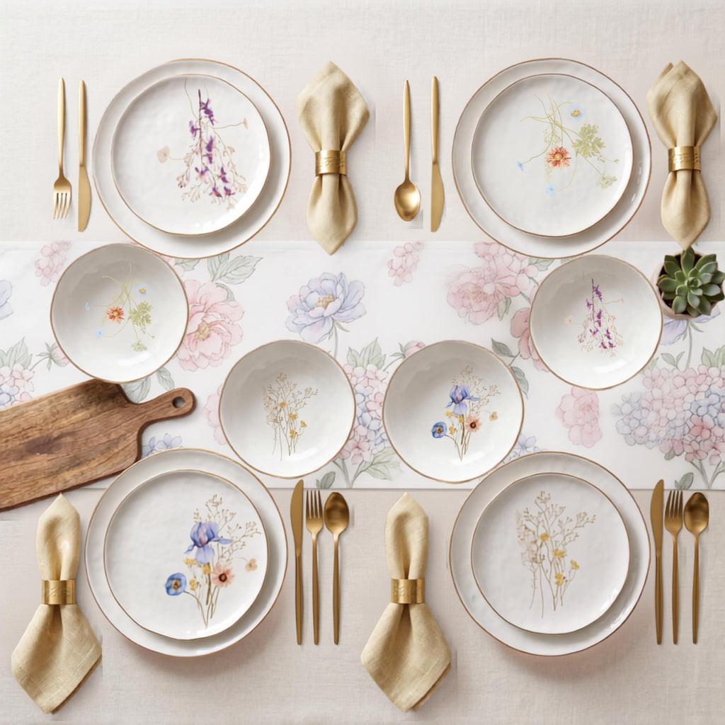 12-Piece Glossy White Porcelain Dinnerware Set for 4 N609