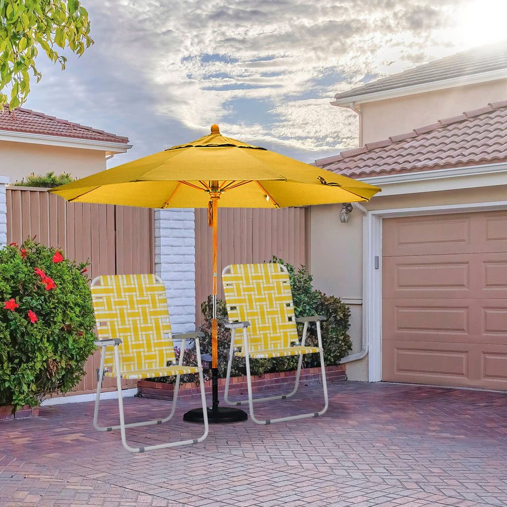 Yellow Striped Webbed Lawn Chairs Set of 2 N3381