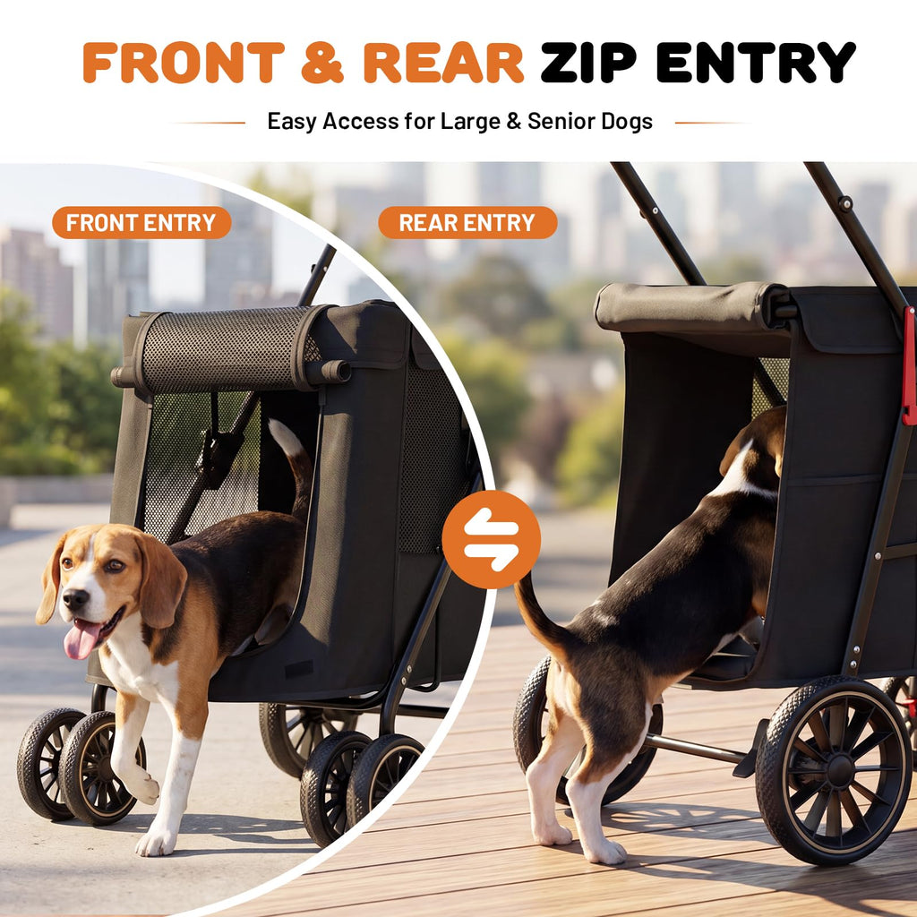 Foldable Pet Stroller up to 80 lbs with All-Terrain Wheels V518317