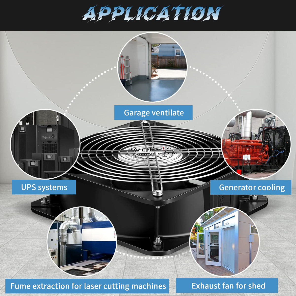 110V 120V 200mm x 60mm Axial Metal Case Fan Q2504